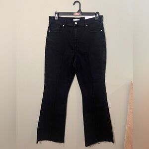 Loft Slim Flare High Rise Black Jeans Women Size 31 NWT